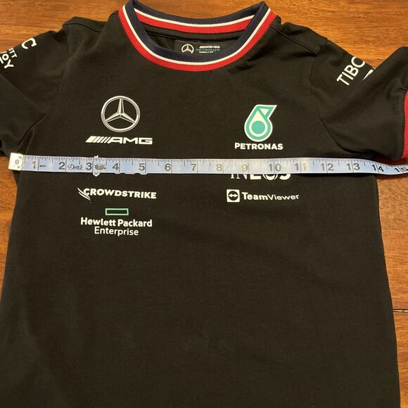 Mercedes AMG Petronas Hilfiger  F1 Formula 1 Team  T Shirt Authentic Size 7 - Picture 10 of 13